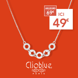 Collier Clioblue. Son prix est de 49 euros